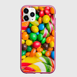 Чехол iPhone 11 Pro матовый Сладкие конфетки, цвет: 3D-малиновый