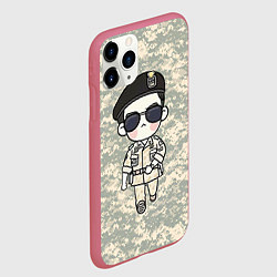 Чехол iPhone 11 Pro матовый Song Joong Ki: Camo, цвет: 3D-малиновый — фото 2