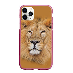 Чехол iPhone 11 Pro матовый Царский лев, цвет: 3D-малиновый