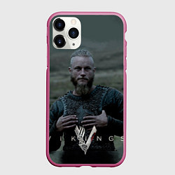 Чехол iPhone 11 Pro матовый Vikings: Ragnarr Lodbrok, цвет: 3D-малиновый
