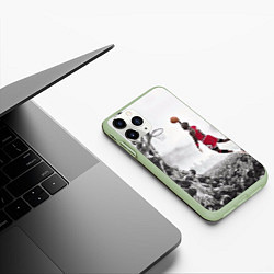 Чехол iPhone 11 Pro матовый Michael Jordan NBA, цвет: 3D-салатовый — фото 2