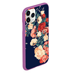 Чехол iPhone 11 Pro матовый Fashion flowers, цвет: 3D-фиолетовый — фото 2