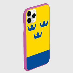 Чехол iPhone 11 Pro матовый Сборная Швеции: домашняя форма, цвет: 3D-фиолетовый — фото 2