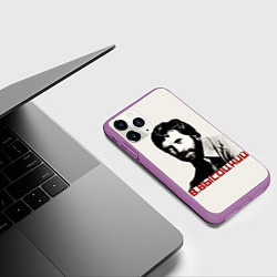 Чехол iPhone 11 Pro матовый Высоцкий, цвет: 3D-фиолетовый — фото 2