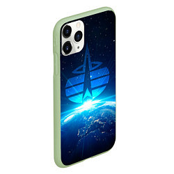 Чехол iPhone 11 Pro матовый Космические войска, цвет: 3D-салатовый — фото 2