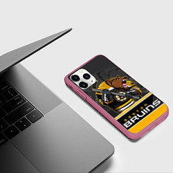 Чехол iPhone 11 Pro матовый Boston Bruins, цвет: 3D-малиновый — фото 2