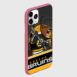 Чехол iPhone 11 Pro матовый Boston Bruins, цвет: 3D-малиновый — фото 2