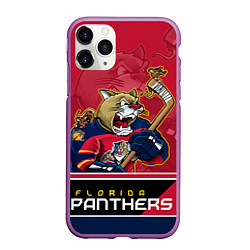 Чехол iPhone 11 Pro матовый Florida Panthers, цвет: 3D-фиолетовый