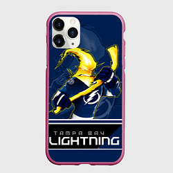 Чехол iPhone 11 Pro матовый Bay Lightning, цвет: 3D-малиновый