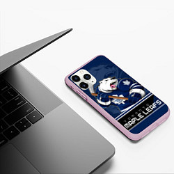 Чехол iPhone 11 Pro матовый Toronto Maple Leafs, цвет: 3D-розовый — фото 2