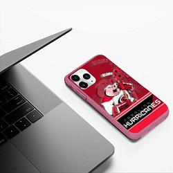 Чехол iPhone 11 Pro матовый Carolina Hurricanes, цвет: 3D-малиновый — фото 2