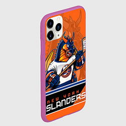Чехол iPhone 11 Pro матовый New York Islanders, цвет: 3D-фиолетовый — фото 2
