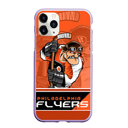 Чехол iPhone 11 Pro матовый Philadelphia Flyers, цвет: 3D-светло-сиреневый