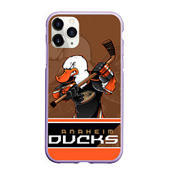 Чехол iPhone 11 Pro матовый Anaheim Ducks, цвет: 3D-светло-сиреневый