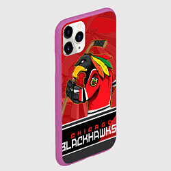 Чехол iPhone 11 Pro матовый Chicago Blackhawks, цвет: 3D-фиолетовый — фото 2