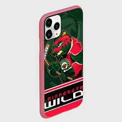 Чехол iPhone 11 Pro матовый Minnesota Wild, цвет: 3D-малиновый — фото 2