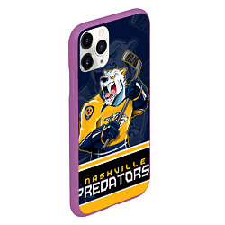 Чехол iPhone 11 Pro матовый Nashville Predators, цвет: 3D-фиолетовый — фото 2