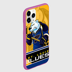 Чехол iPhone 11 Pro матовый St. Louis Blues, цвет: 3D-фиолетовый — фото 2