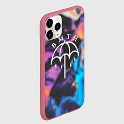 Чехол iPhone 11 Pro матовый BMTH Rain, цвет: 3D-малиновый — фото 2