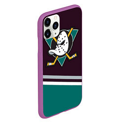 Чехол iPhone 11 Pro матовый Anaheim Ducks, цвет: 3D-фиолетовый — фото 2