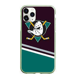 Чехол iPhone 11 Pro матовый Anaheim Ducks, цвет: 3D-салатовый