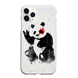 Чехол iPhone 11 Pro матовый Рок-панда, цвет: 3D-белый