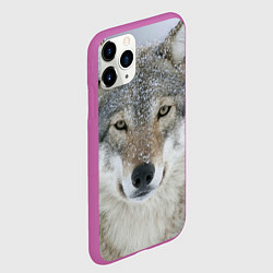 Чехол iPhone 11 Pro матовый Милый волк, цвет: 3D-фиолетовый — фото 2