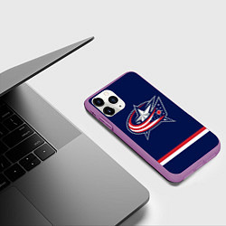 Чехол iPhone 11 Pro матовый Columbus Blue Jackets, цвет: 3D-фиолетовый — фото 2