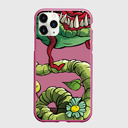 Чехол iPhone 11 Pro матовый Plants vs zombies, цвет: 3D-малиновый