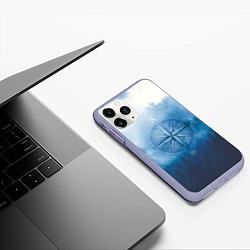 Чехол iPhone 11 Pro матовый Компас приключений, цвет: 3D-светло-сиреневый — фото 2