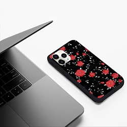Чехол iPhone 11 Pro матовый Плетение из розочек, цвет: 3D-черный — фото 2