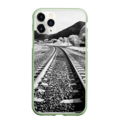 Чехол iPhone 11 Pro матовый Железная дорога, цвет: 3D-салатовый