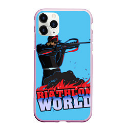 Чехол iPhone 11 Pro матовый Biathlon world