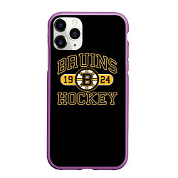 Чехол iPhone 11 Pro матовый Boston Bruins: Est.1924, цвет: 3D-фиолетовый