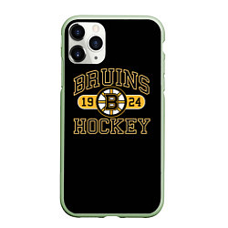 Чехол iPhone 11 Pro матовый Boston Bruins: Est.1924, цвет: 3D-салатовый