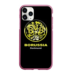 Чехол iPhone 11 Pro матовый Borussia Dortmund, цвет: 3D-малиновый