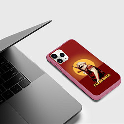Чехол iPhone 11 Pro матовый Маркс: Ill Be Back, цвет: 3D-малиновый — фото 2