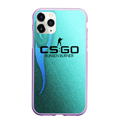 Чехол iPhone 11 Pro матовый Cs:go - Bunsen burner, style glock-18 Горелка Бунз, цвет: 3D-сиреневый