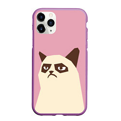 Чехол iPhone 11 Pro матовый Grumpy cat pink, цвет: 3D-фиолетовый