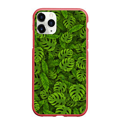 Чехол iPhone 11 Pro матовый Тропические листья