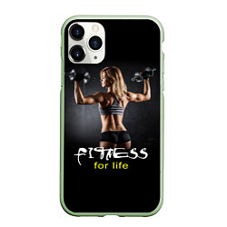 Чехол iPhone 11 Pro матовый Fitness for life, цвет: 3D-салатовый