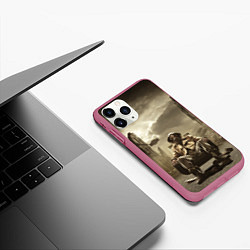 Чехол iPhone 11 Pro матовый Каменные джунги, цвет: 3D-малиновый — фото 2