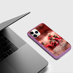 Чехол iPhone 11 Pro матовый Manchester United, цвет: 3D-фиолетовый — фото 2