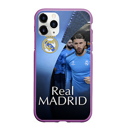 Чехол iPhone 11 Pro матовый Real Madrid, цвет: 3D-фиолетовый