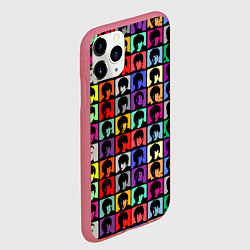 Чехол iPhone 11 Pro матовый The Beatles: pop-art, цвет: 3D-малиновый — фото 2
