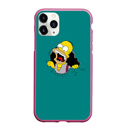 Чехол iPhone 11 Pro матовый Alien-Homer, цвет: 3D-малиновый