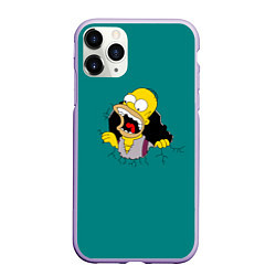 Чехол iPhone 11 Pro матовый Alien-Homer, цвет: 3D-светло-сиреневый
