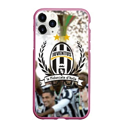 Чехол iPhone 11 Pro матовый Juventus5, цвет: 3D-малиновый