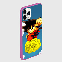 Чехол iPhone 11 Pro матовый Small Goku, цвет: 3D-фиолетовый — фото 2