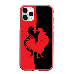 Чехол iPhone 11 Pro матовый Черное и красное
